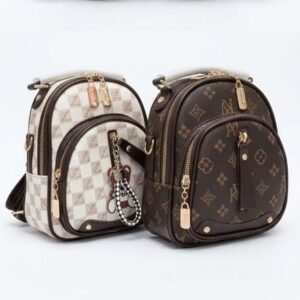 Mini backpack cream brown pair - Faizan Imported Bags