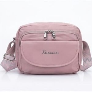 Nylon crossbody bag pink front - Faizan Imported Bags