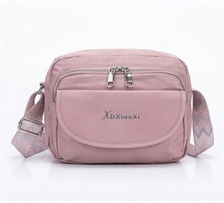 Nylon crossbody bag pink front - Faizan Imported Bags