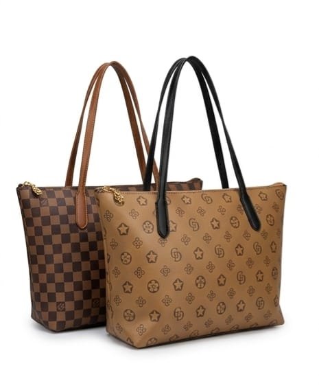 Zip tote bag pair - Faizan Imported Bags